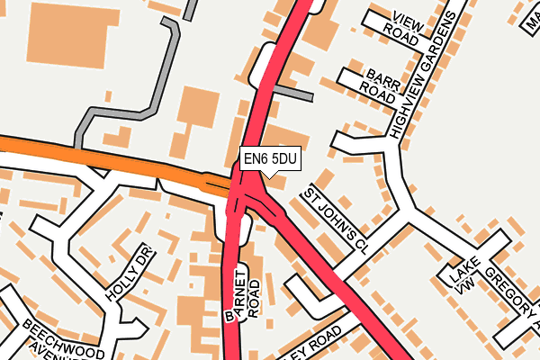 EN6 5DU map - OS OpenMap – Local (Ordnance Survey)