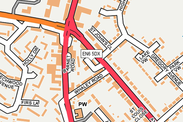 EN6 5DX map - OS OpenMap – Local (Ordnance Survey)