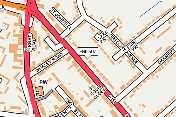 EN6 5DZ map - OS OpenMap – Local (Ordnance Survey)