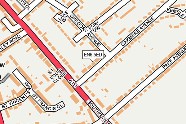 EN6 5ED map - OS OpenMap – Local (Ordnance Survey)