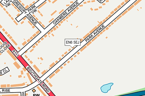 EN6 5EJ map - OS OpenMap – Local (Ordnance Survey)
