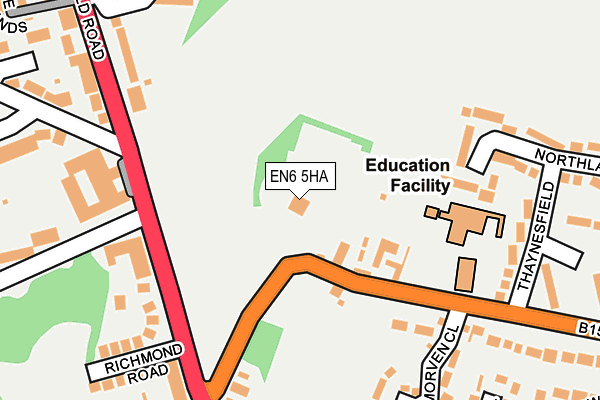 EN6 5HA map - OS OpenMap – Local (Ordnance Survey)