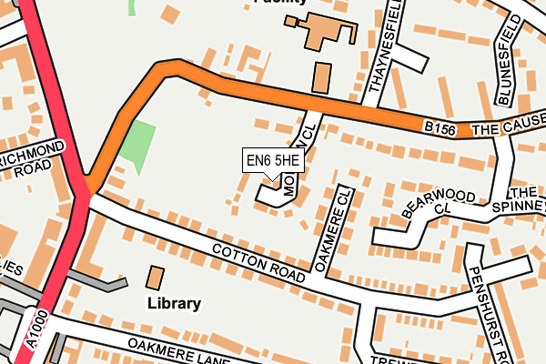 EN6 5HE map - OS OpenMap – Local (Ordnance Survey)
