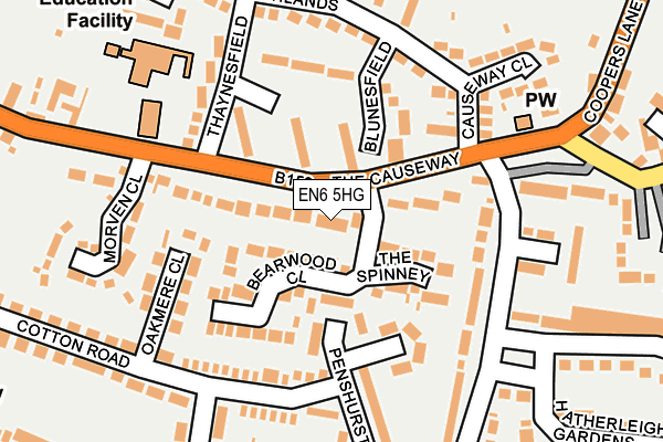 EN6 5HG map - OS OpenMap – Local (Ordnance Survey)