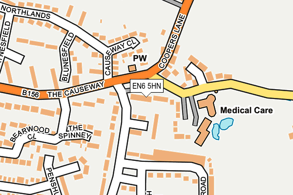 EN6 5HN map - OS OpenMap – Local (Ordnance Survey)