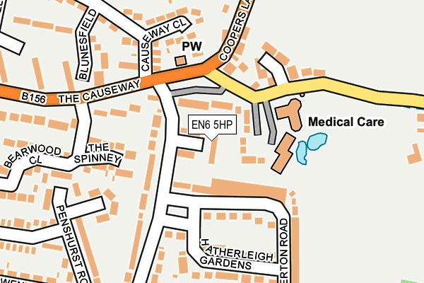 EN6 5HP map - OS OpenMap – Local (Ordnance Survey)