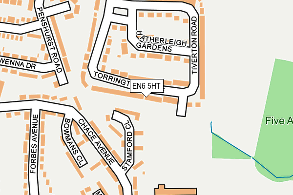 EN6 5HT map - OS OpenMap – Local (Ordnance Survey)