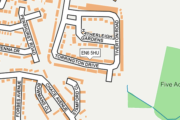 EN6 5HU map - OS OpenMap – Local (Ordnance Survey)