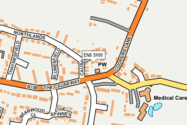 EN6 5HW map - OS OpenMap – Local (Ordnance Survey)