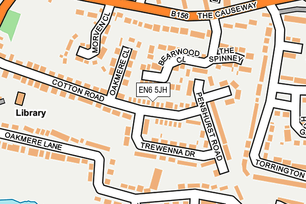 EN6 5JH map - OS OpenMap – Local (Ordnance Survey)