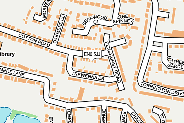 EN6 5JJ map - OS OpenMap – Local (Ordnance Survey)