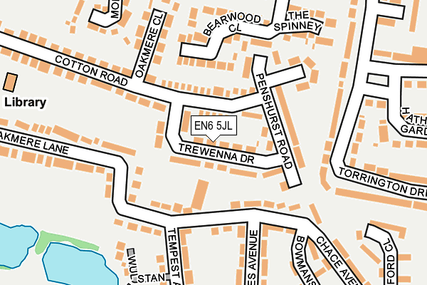EN6 5JL map - OS OpenMap – Local (Ordnance Survey)