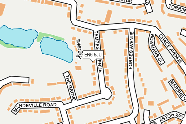 EN6 5JU map - OS OpenMap – Local (Ordnance Survey)