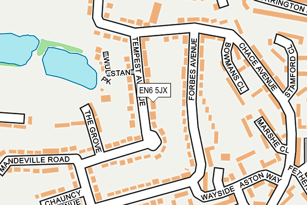 EN6 5JX map - OS OpenMap – Local (Ordnance Survey)