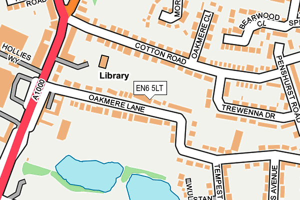 EN6 5LT map - OS OpenMap – Local (Ordnance Survey)
