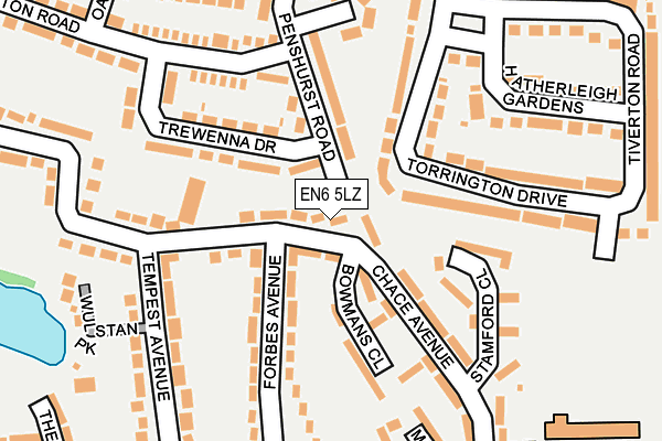 EN6 5LZ map - OS OpenMap – Local (Ordnance Survey)
