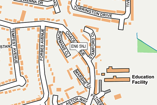 EN6 5NJ map - OS OpenMap – Local (Ordnance Survey)