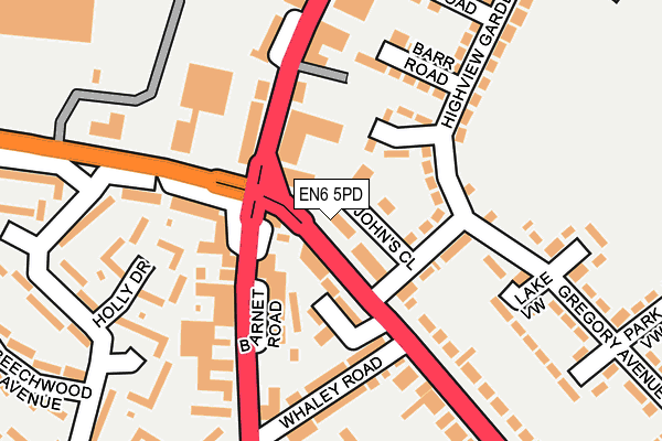 EN6 5PD map - OS OpenMap – Local (Ordnance Survey)