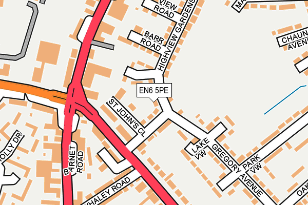 EN6 5PE map - OS OpenMap – Local (Ordnance Survey)