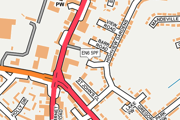 EN6 5PF map - OS OpenMap – Local (Ordnance Survey)