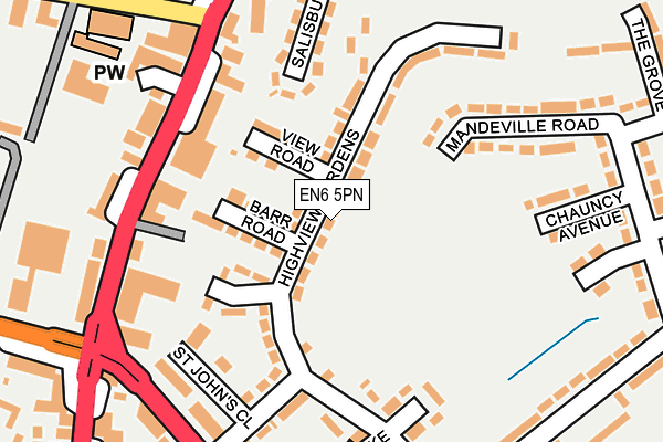 EN6 5PN map - OS OpenMap – Local (Ordnance Survey)
