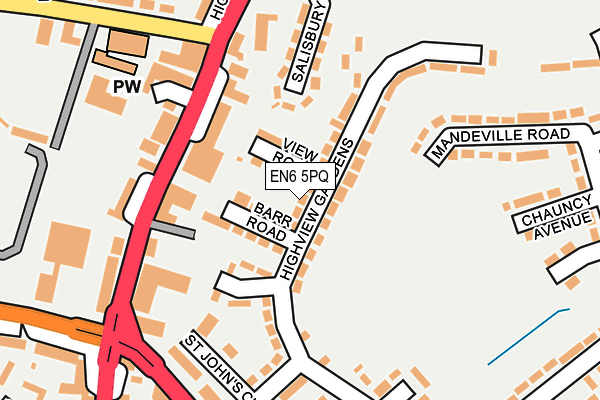 EN6 5PQ map - OS OpenMap – Local (Ordnance Survey)