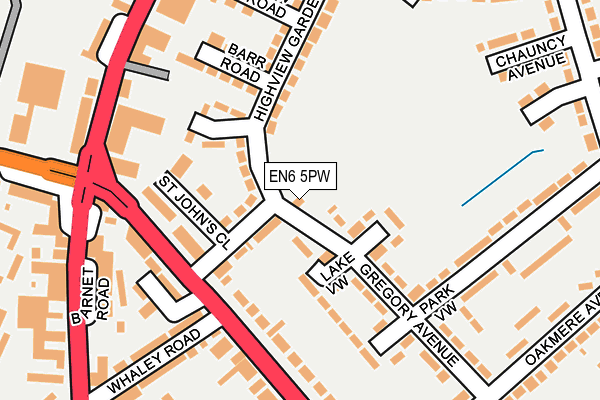 EN6 5PW map - OS OpenMap – Local (Ordnance Survey)