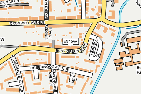 EN7 5AA map - OS OpenMap – Local (Ordnance Survey)