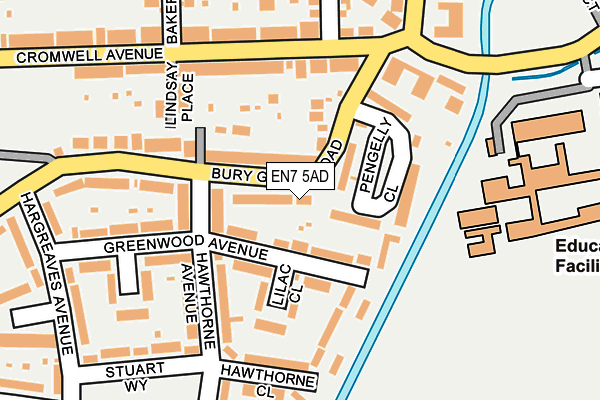 EN7 5AD map - OS OpenMap – Local (Ordnance Survey)