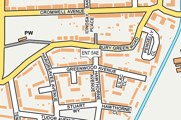 EN7 5AE map - OS OpenMap – Local (Ordnance Survey)