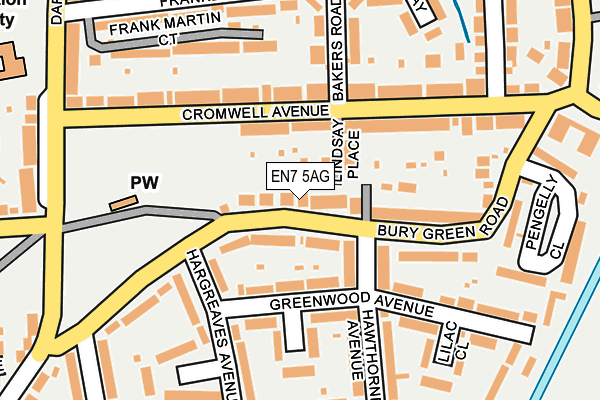 EN7 5AG map - OS OpenMap – Local (Ordnance Survey)