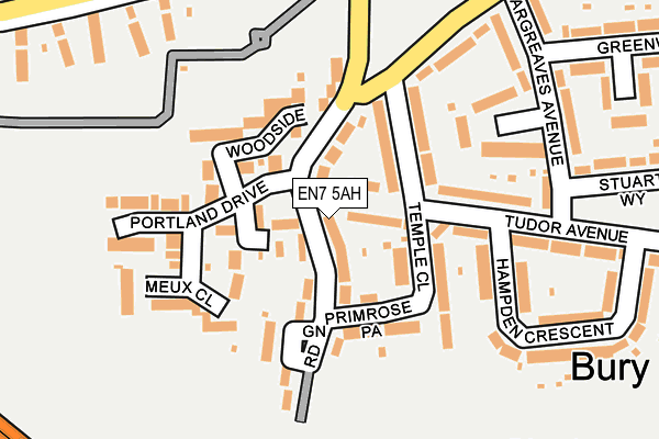 EN7 5AH map - OS OpenMap – Local (Ordnance Survey)