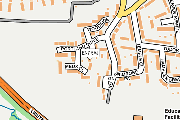 EN7 5AJ map - OS OpenMap – Local (Ordnance Survey)