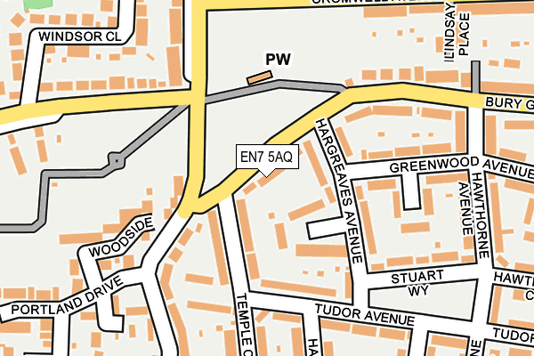 EN7 5AQ map - OS OpenMap – Local (Ordnance Survey)