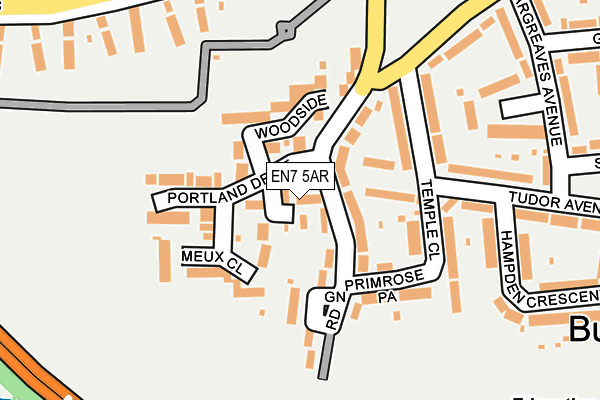 EN7 5AR map - OS OpenMap – Local (Ordnance Survey)
