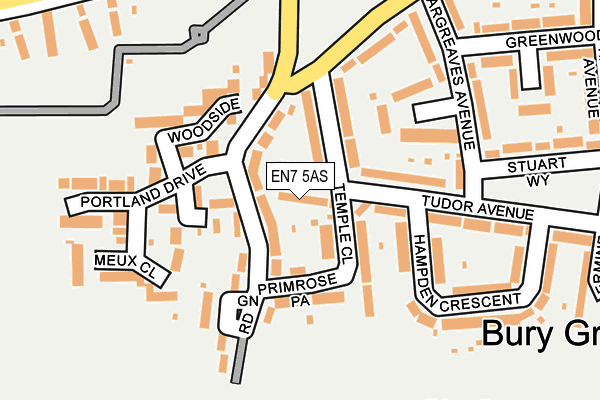 EN7 5AS map - OS OpenMap – Local (Ordnance Survey)