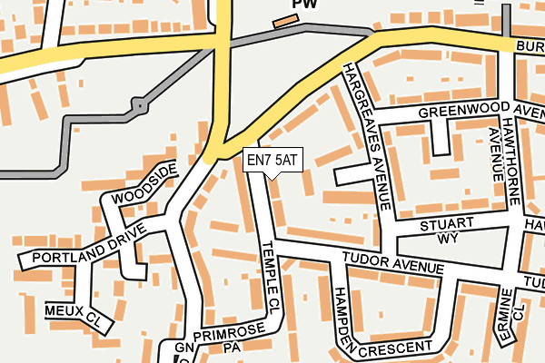 EN7 5AT map - OS OpenMap – Local (Ordnance Survey)