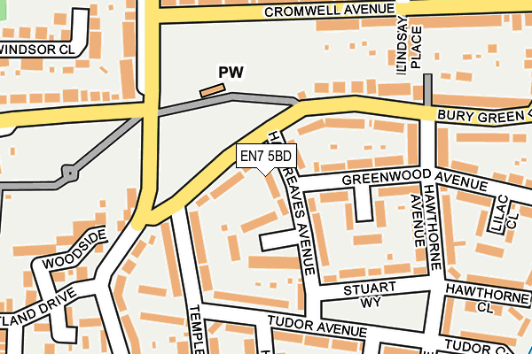 EN7 5BD map - OS OpenMap – Local (Ordnance Survey)
