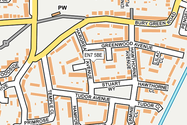 EN7 5BE map - OS OpenMap – Local (Ordnance Survey)