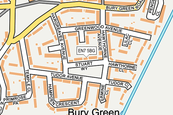 EN7 5BG map - OS OpenMap – Local (Ordnance Survey)