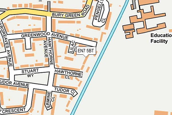 EN7 5BT map - OS OpenMap – Local (Ordnance Survey)
