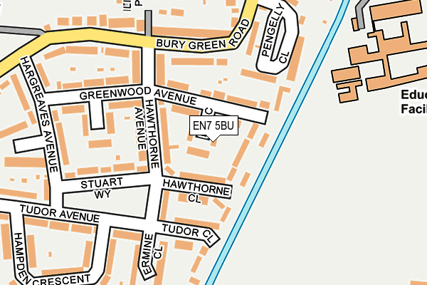 EN7 5BU map - OS OpenMap – Local (Ordnance Survey)