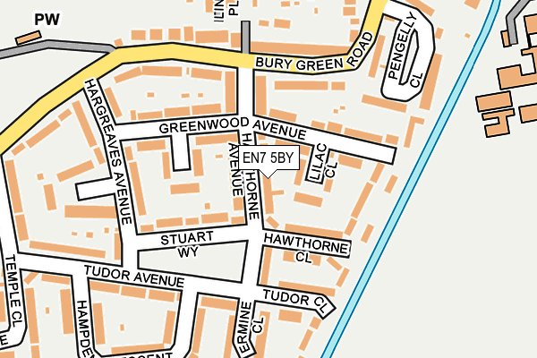 EN7 5BY map - OS OpenMap – Local (Ordnance Survey)