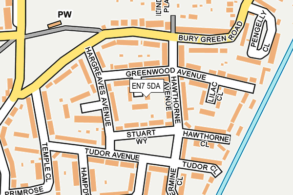 EN7 5DA map - OS OpenMap – Local (Ordnance Survey)