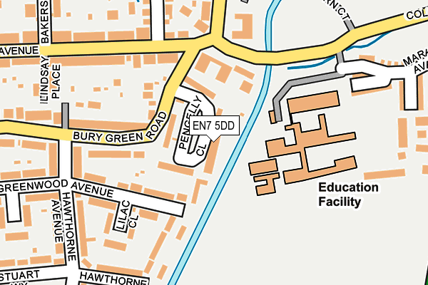 EN7 5DD map - OS OpenMap – Local (Ordnance Survey)