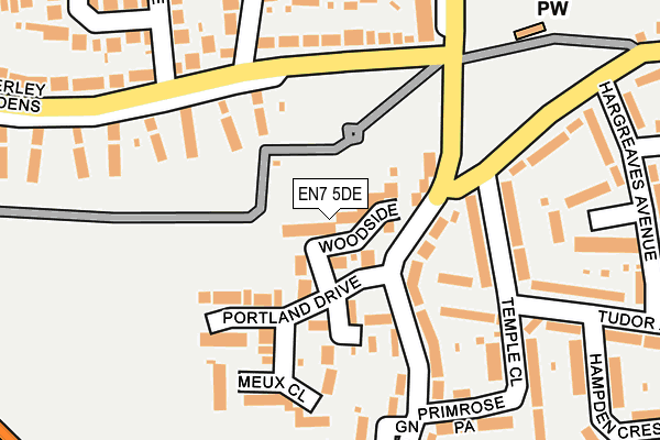 EN7 5DE map - OS OpenMap – Local (Ordnance Survey)