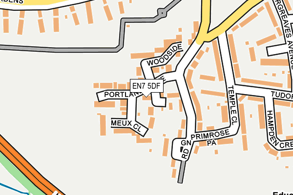 EN7 5DF map - OS OpenMap – Local (Ordnance Survey)