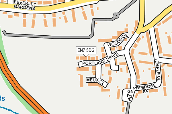 EN7 5DG map - OS OpenMap – Local (Ordnance Survey)