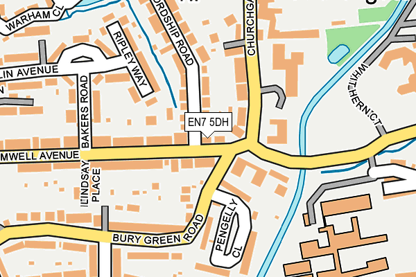 EN7 5DH map - OS OpenMap – Local (Ordnance Survey)