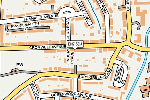 EN7 5DJ map - OS OpenMap – Local (Ordnance Survey)